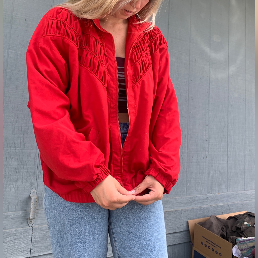 Red Vintage Teddi Jacket Medium